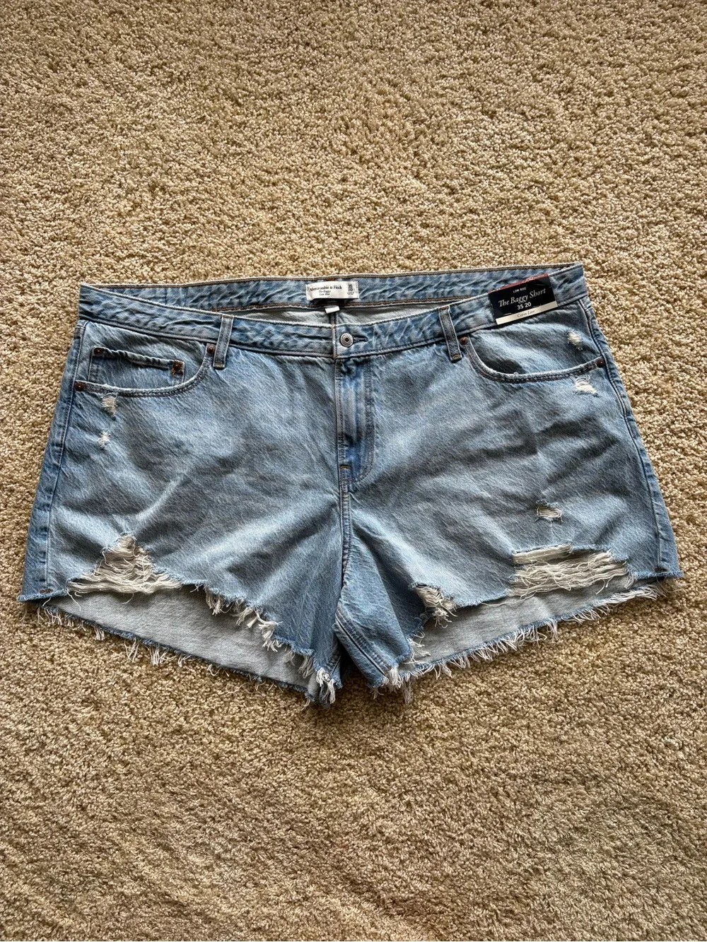 Abercrombie The Baggy Low Rise Jean Shorts Size 35/20